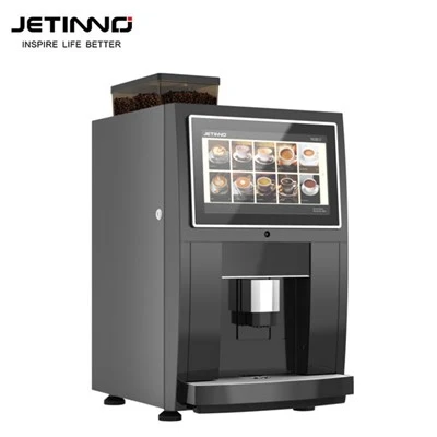 Bancada da máquina de venda automática de café com grãos de escritório